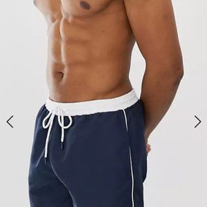 BOSS Star Fish swim shorts in navy